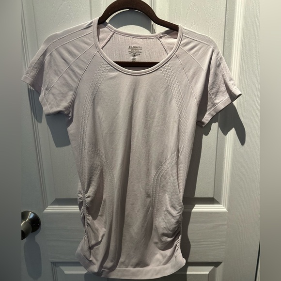 Athleta Tops - ATHLETA SHORT SLEEVE PINK WORKOUT TOP WITH RUCHED SIDES WOMENS SIZE SMALL-EUC!